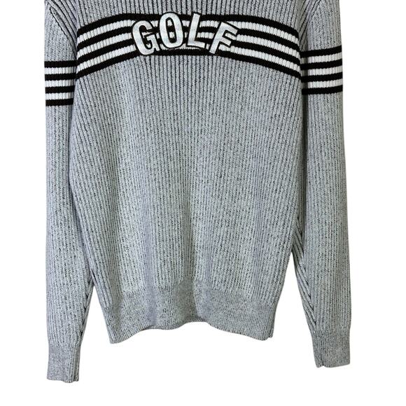 Golf Wang Sweater Mens XL Gray 100% Cotton Striped Logo Ribbed Skater Streetwear - Picture 3 of 6